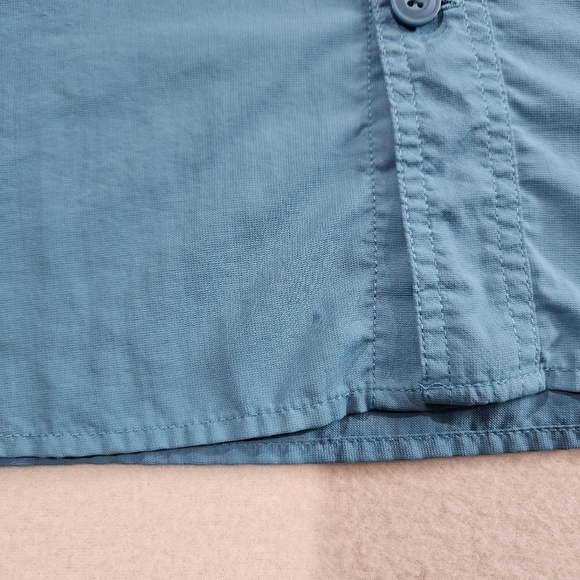 Duluth Trading Mens Shirt 2XL Bright Blue 100% Nylon Short‎ Sleeve - Picture 3 of 8